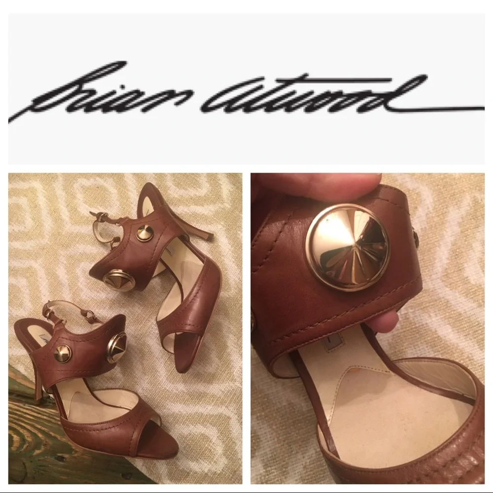 Brian Atwood Gold Studded Heels